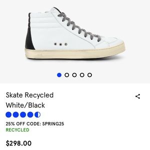 P448 Recycled Patent Leather High Tops - White - Size 39 (size 8) - Brand new